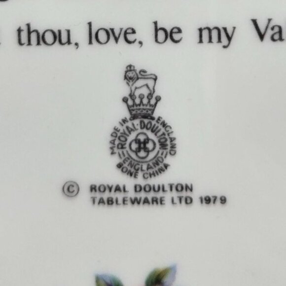 My Valentine 1980 Royal Doulton Courting Couple Plate Victorian Floral Vintage - Picture 6 of 6